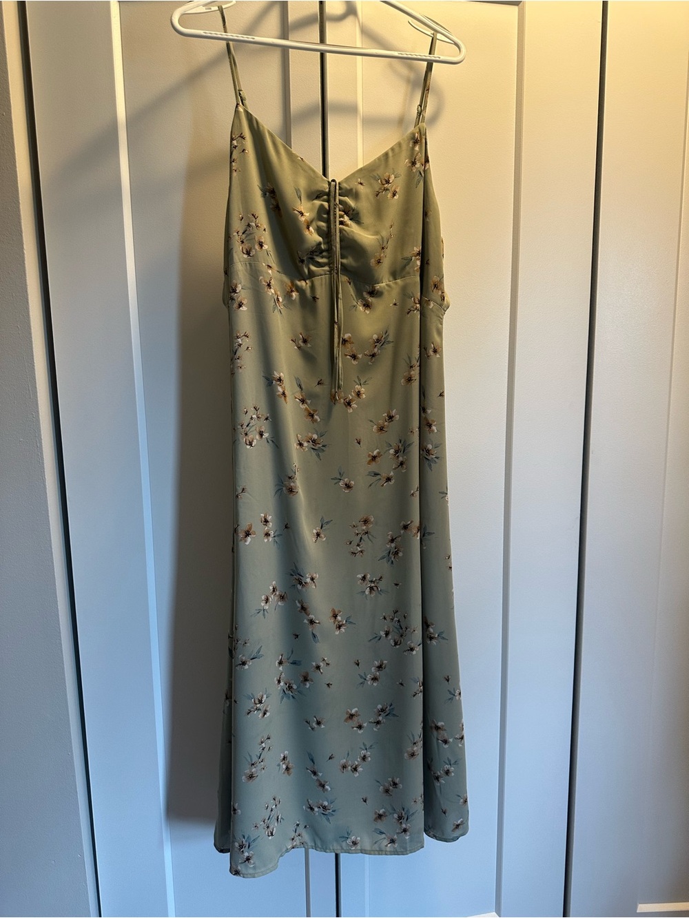 Sage Green Floral Slip Midi Dress XXL